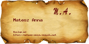 Matesz Anna névjegykártya