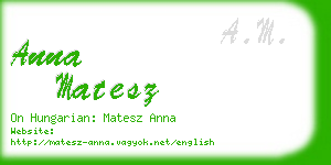 anna matesz business card